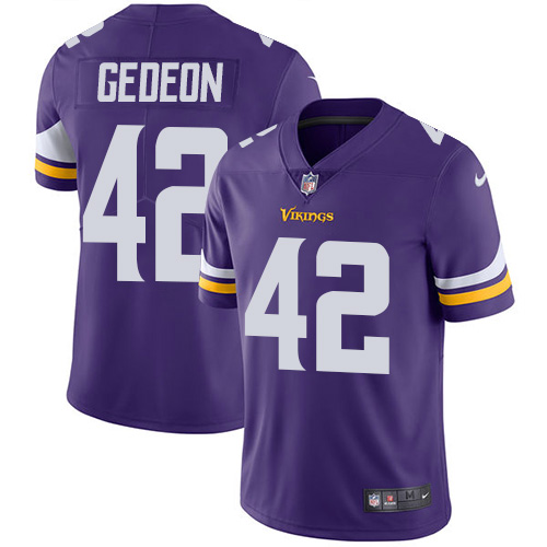 Minnesota Vikings 42 Limited Ben Gedeon Purple Nike NFL Home Men Jersey Vapor Untouchable